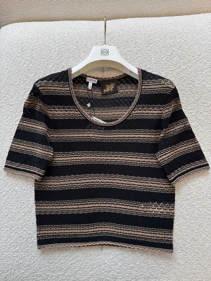 LOEWE Short Sleeve Sweater and Shorts in Cotton Blend#383587