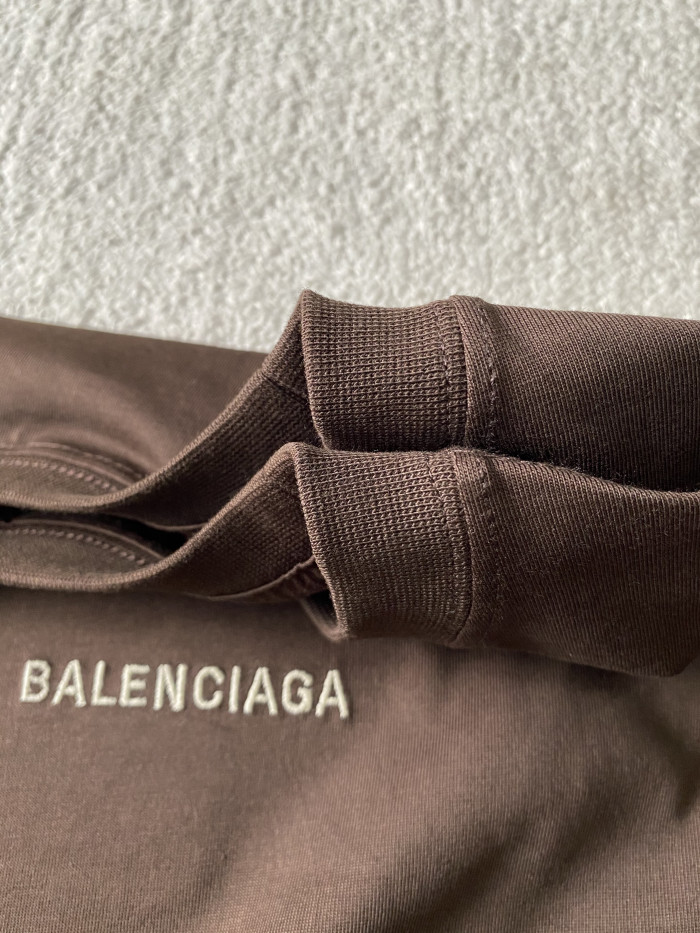 Balenciaga Brown Classic Letters Round Neck Short Sleeve T-shirt #383616