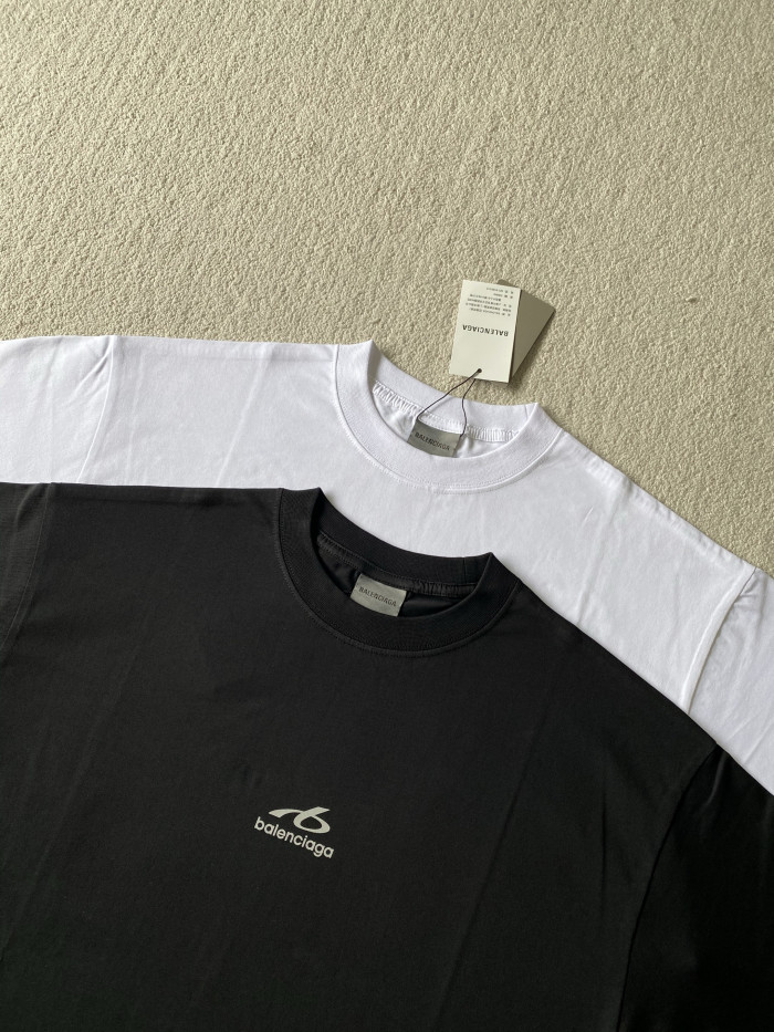 Balenciaga Reflective Ring Logo Letter Logo Round Neck T-shirt #383614