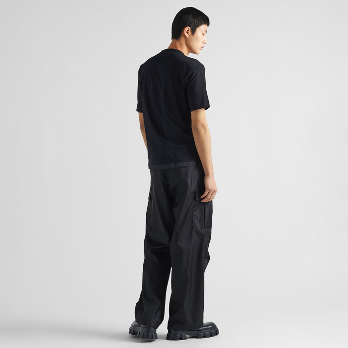 PRADA Black Re-nylon And Jersey T-shirt #383688