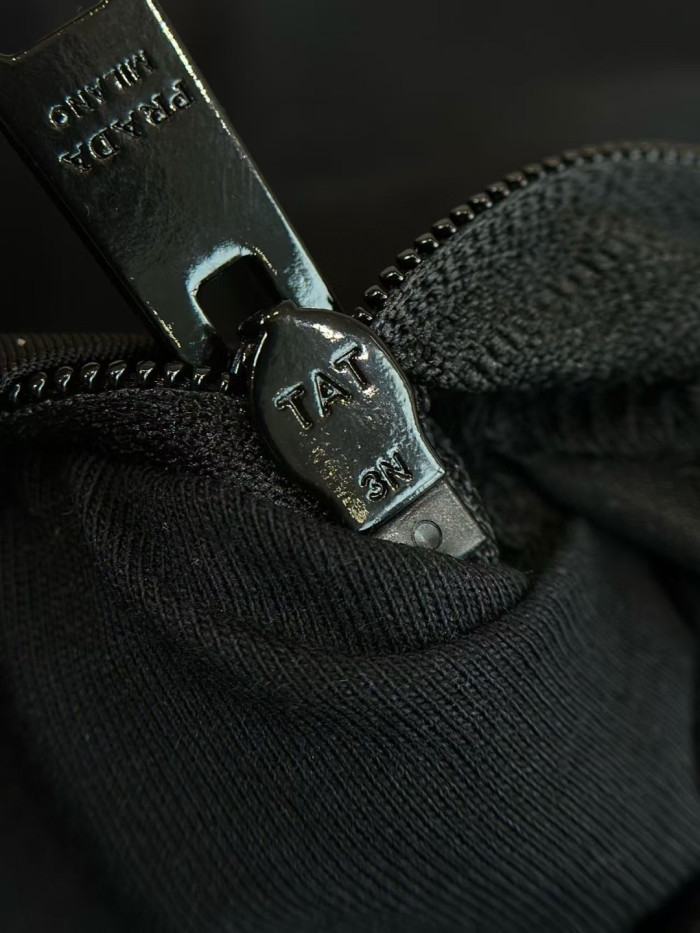 PRADA Black Re-nylon And Jersey T-shirt #383688