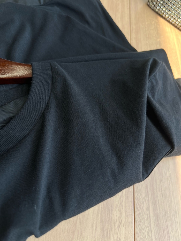 PRADA Black Re-nylon And Jersey T-shirt #383688