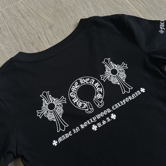 Chrome Hearts V-neck Three Elements Short Sleeves #381575
