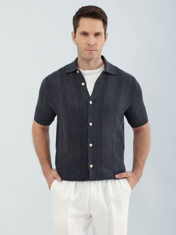 Brunello Cucinelli Men's knitted short sleeves #383765