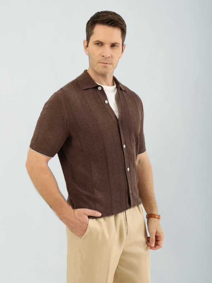 Brunello Cucinelli Men's knitted short sleeves #383765