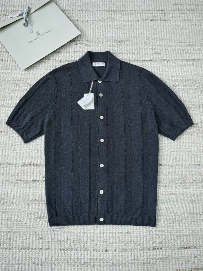 Brunello Cucinelli Men's knitted short sleeves #383765