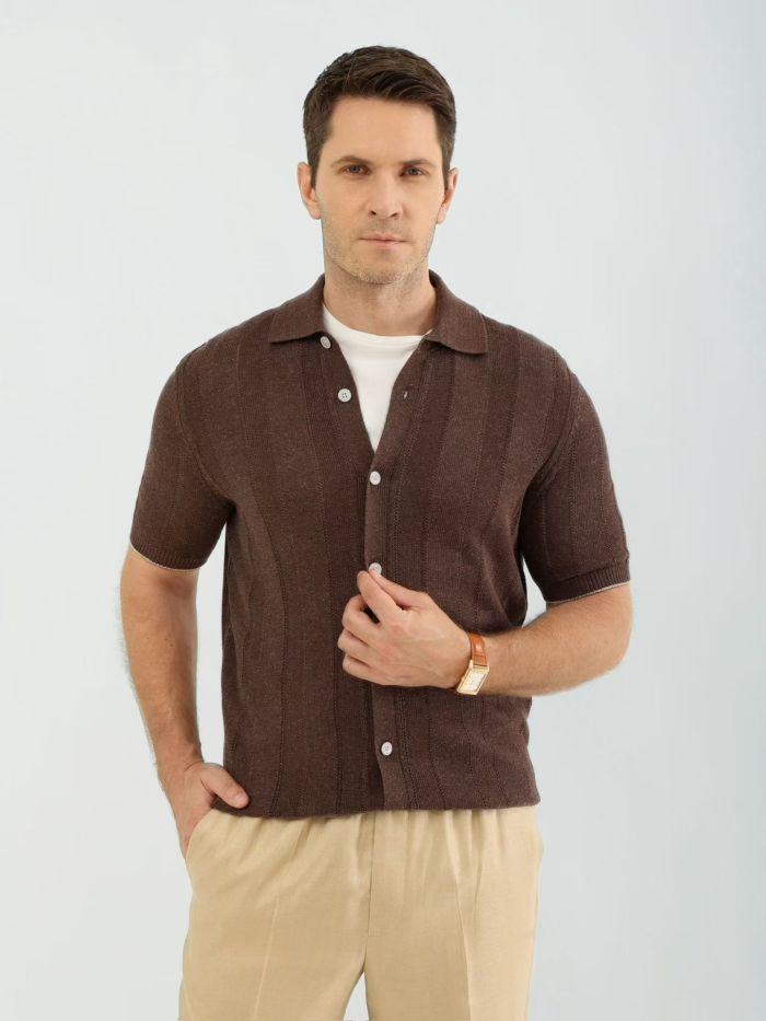 Brunello Cucinelli Men's knitted short sleeves #383765
