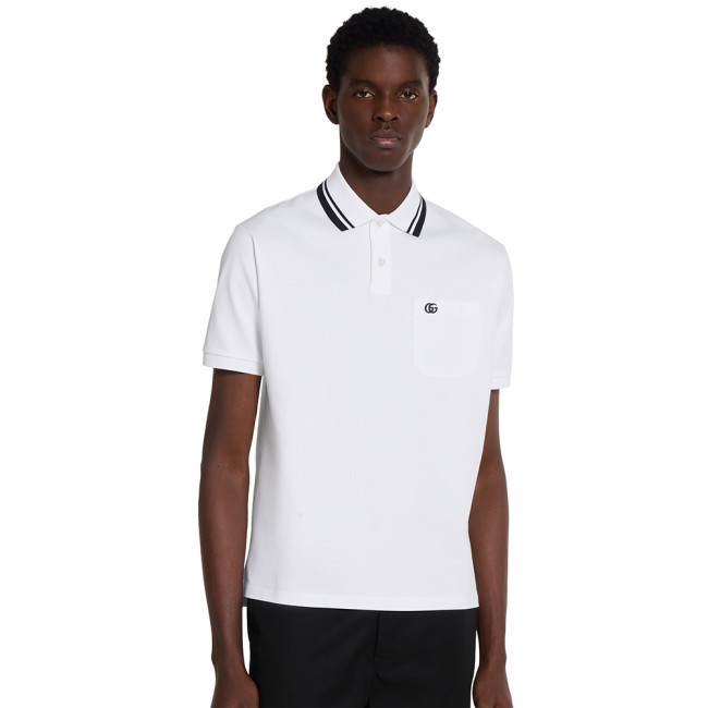 GUCCI Cotton Piquet Polo Shirt With Embroidery #383712