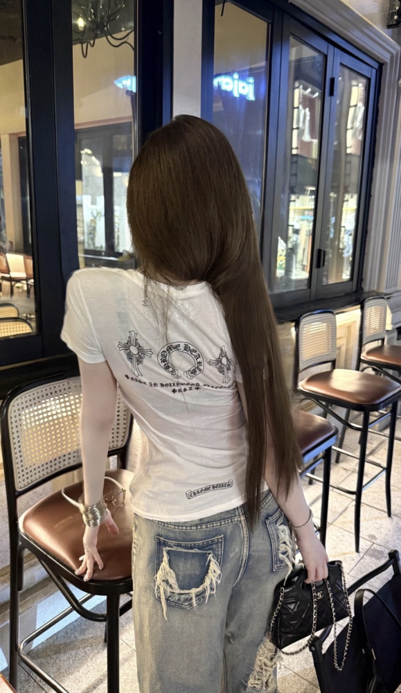 Chrome Hearts V-neck Three Elements Short Sleeves #381575