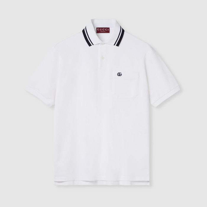 GUCCI Cotton Piquet Polo Shirt With Embroidery #383712