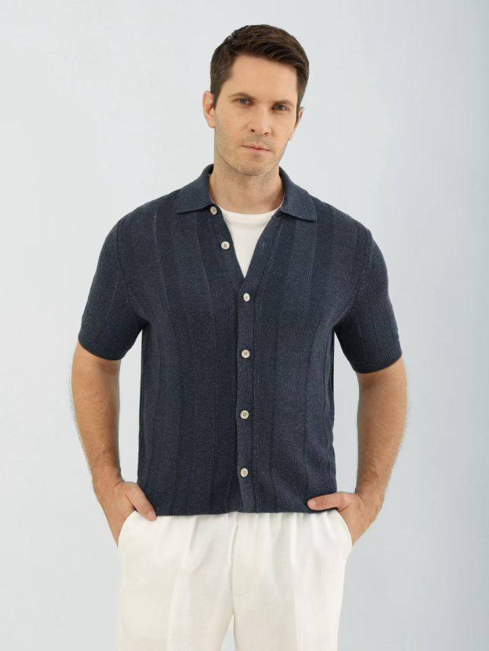 Brunello Cucinelli Men's knitted short sleeves #383765