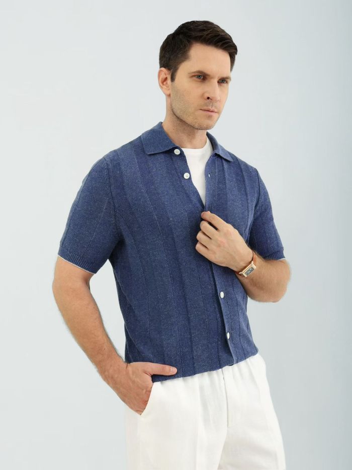 Brunello Cucinelli Men's knitted short sleeves #383765