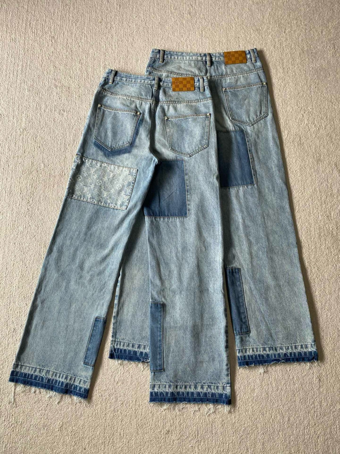 LOUIS VUITTON Signature Patchwork Denim Pants #383683