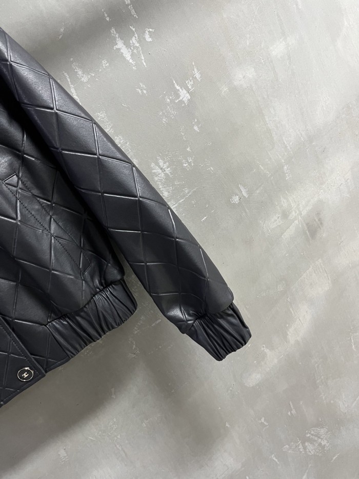 Chanel Diamond Check Sheepskin Baseball Uniform Skirt #383838