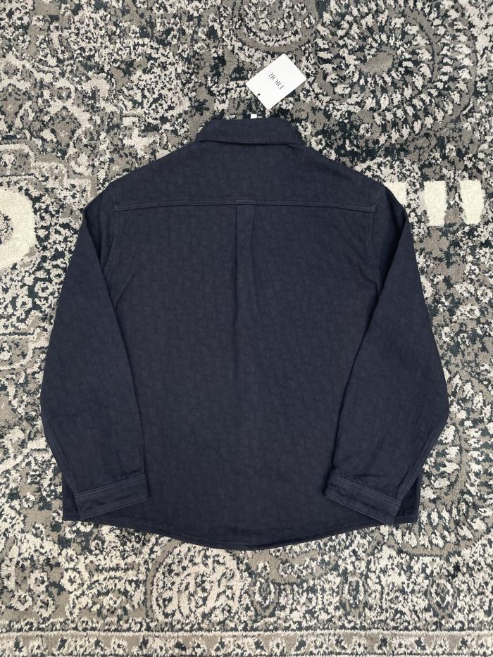 DIOR Dior Oblique Shirt and Long Regular Jeans Navy Blue Cotton Jacquard #383851