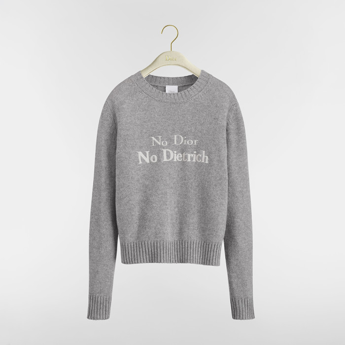 DIOR No Dior No Dietrich Embroidered Sweater Cashmere Knit #383786