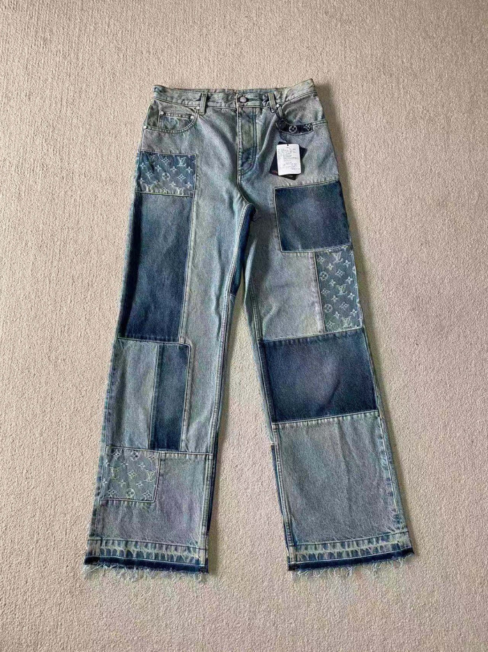LOUIS VUITTON Signature Patchwork Denim Pants #383683