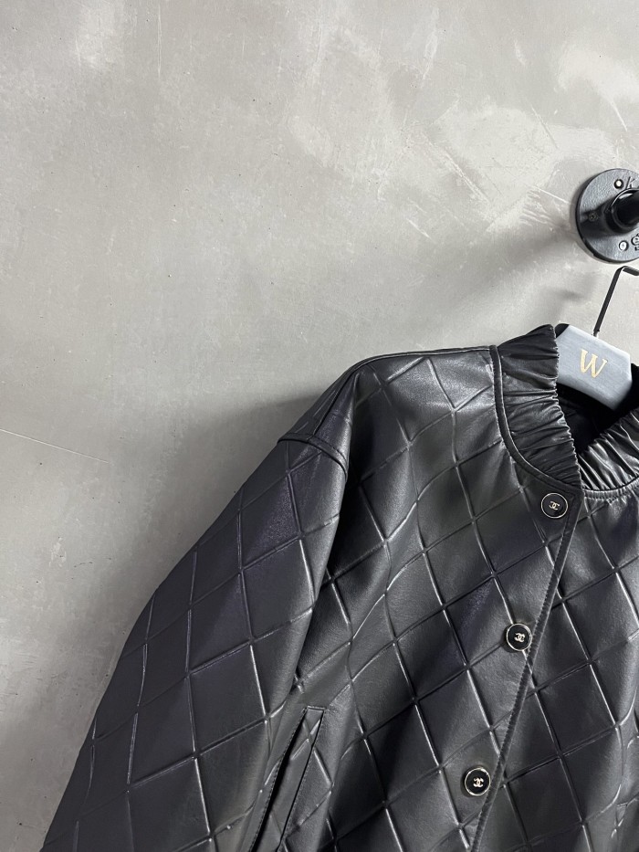 Chanel Diamond Check Sheepskin Baseball Uniform Skirt #383838