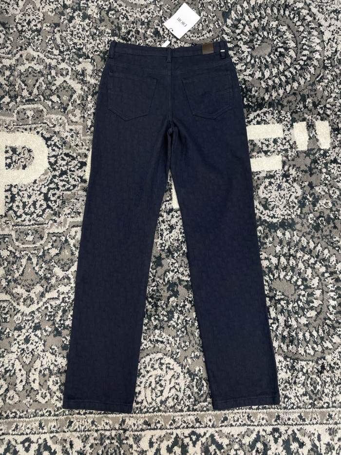 DIOR Dior Oblique Shirt and Long Regular Jeans Navy Blue Cotton Jacquard #383851