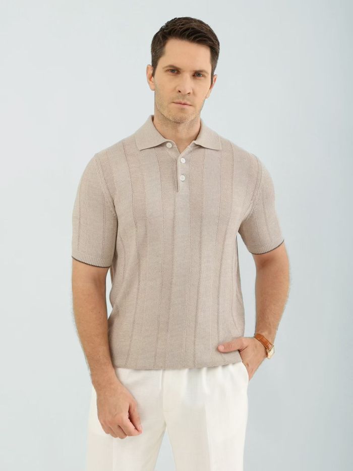 Brunello Cucinelli Men's Knitted Short Sleeve Polo #383644