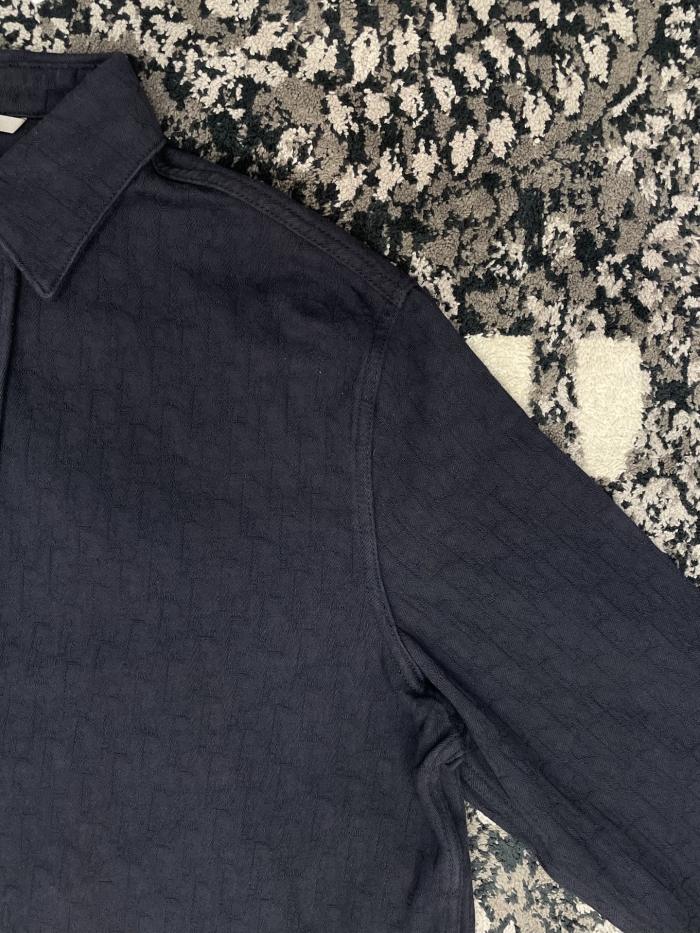 DIOR Dior Oblique Shirt and Long Regular Jeans Navy Blue Cotton Jacquard #383851