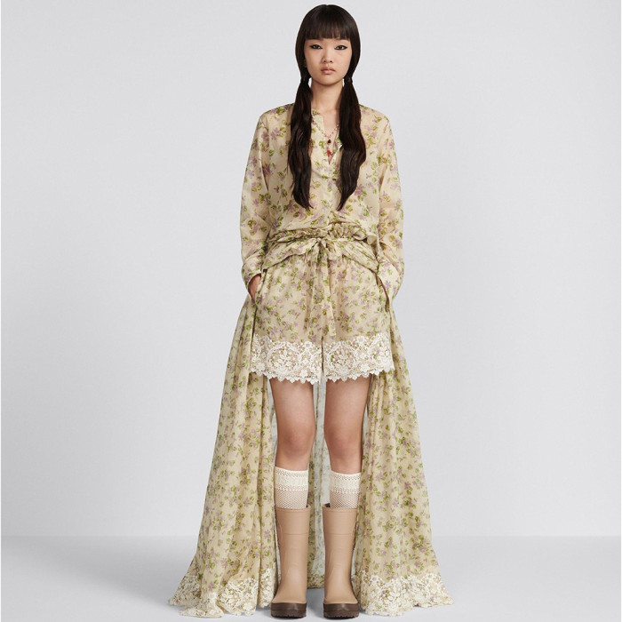DIOR Allover Printed Buttoned Shirt and Mid-Length Skirt #383885