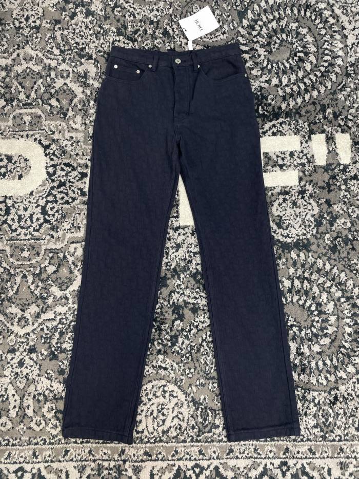 DIOR Dior Oblique Shirt and Long Regular Jeans Navy Blue Cotton Jacquard #383851