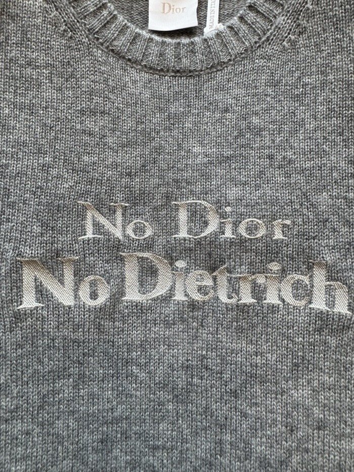 DIOR No Dior No Dietrich Embroidered Sweater Cashmere Knit #383786