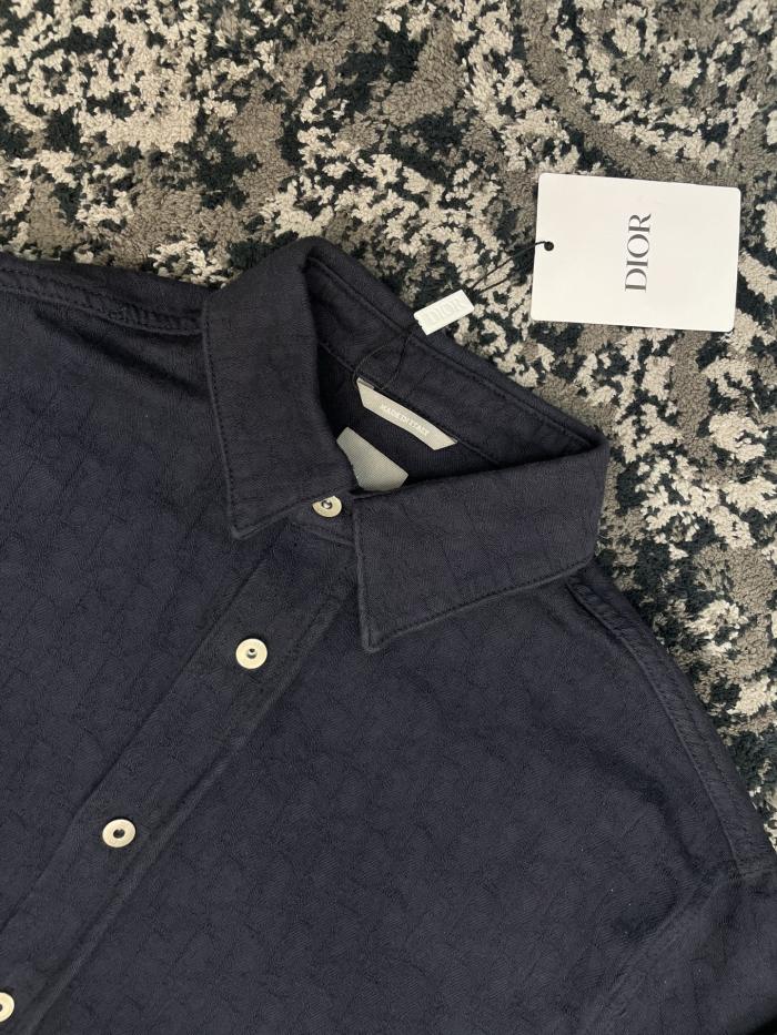 DIOR Dior Oblique Shirt and Long Regular Jeans Navy Blue Cotton Jacquard #383851