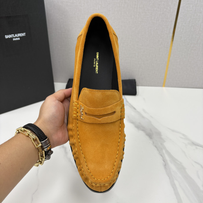 Saint Laurent LE LOAFER Supple in Suede in Brown #383805