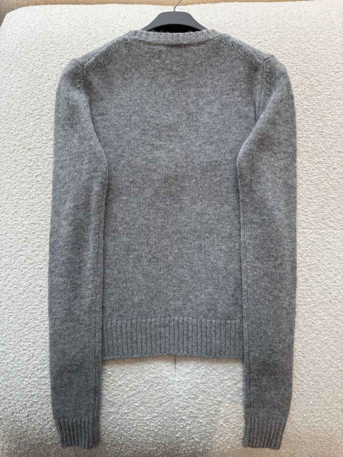 DIOR No Dior No Dietrich Embroidered Sweater Cashmere Knit #383786