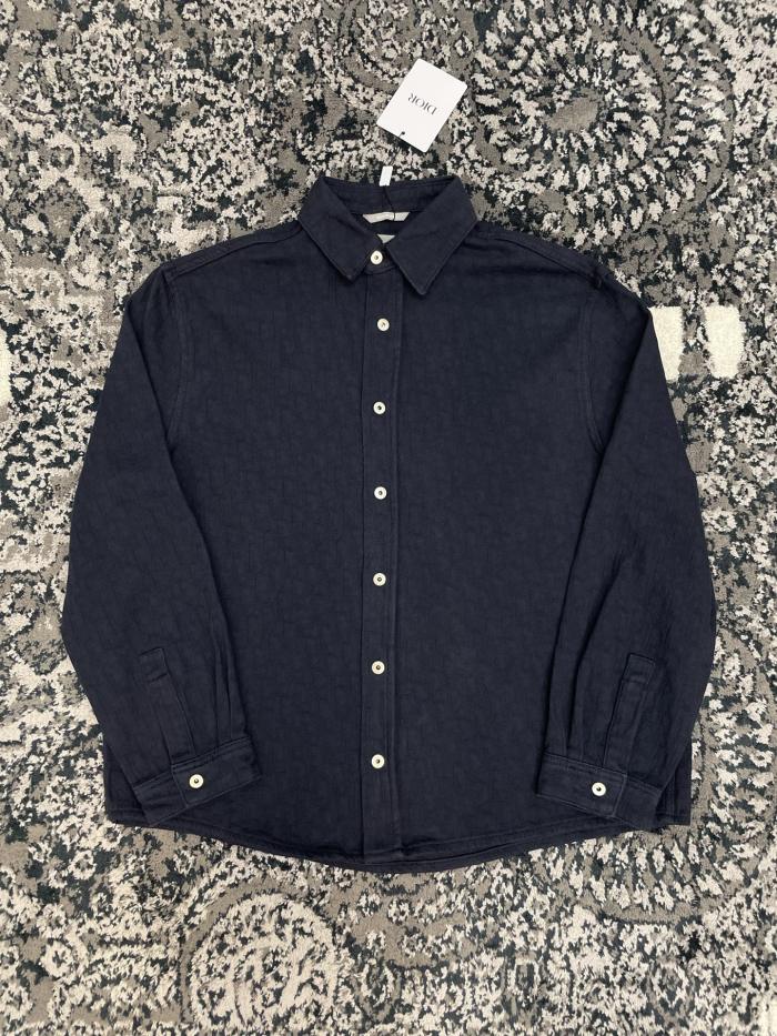 DIOR Dior Oblique Shirt and Long Regular Jeans Navy Blue Cotton Jacquard #383851