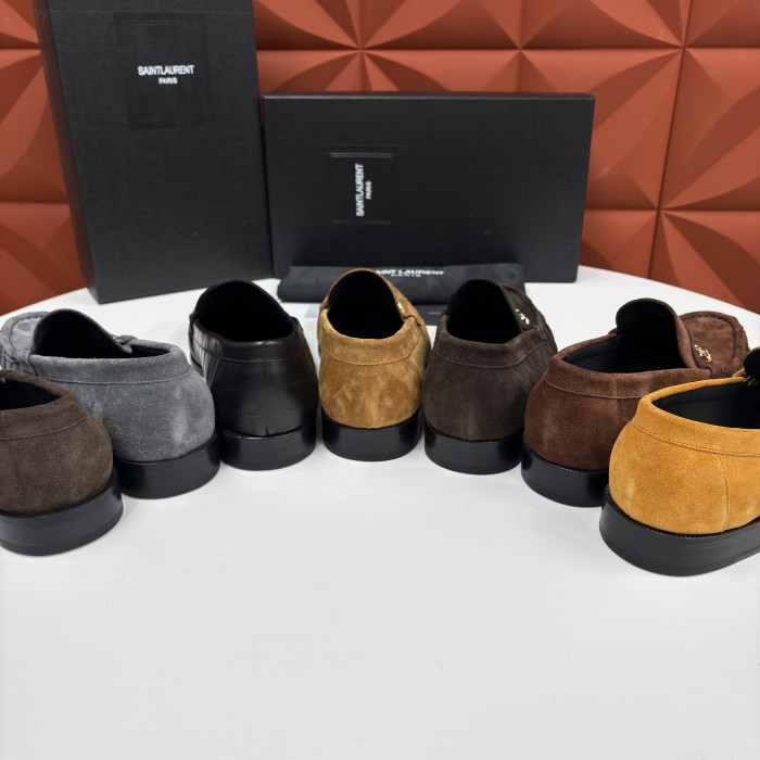 Saint Laurent LE LOAFER Supple in Suede in Brown #383805