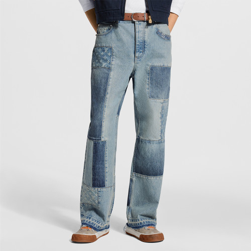 LOUIS VUITTON Signature Patchwork Denim Pants #383683