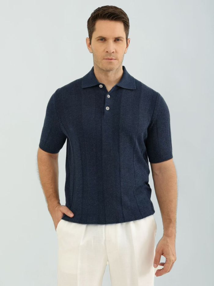 Brunello Cucinelli Men's Knitted Short Sleeve Polo #383644