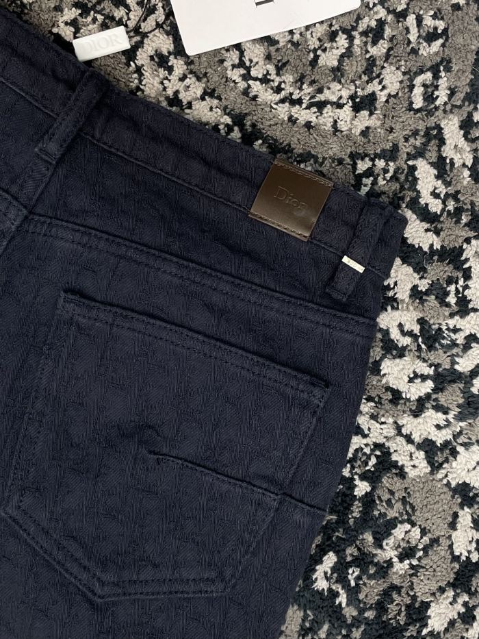 DIOR Dior Oblique Shirt and Long Regular Jeans Navy Blue Cotton Jacquard #383851