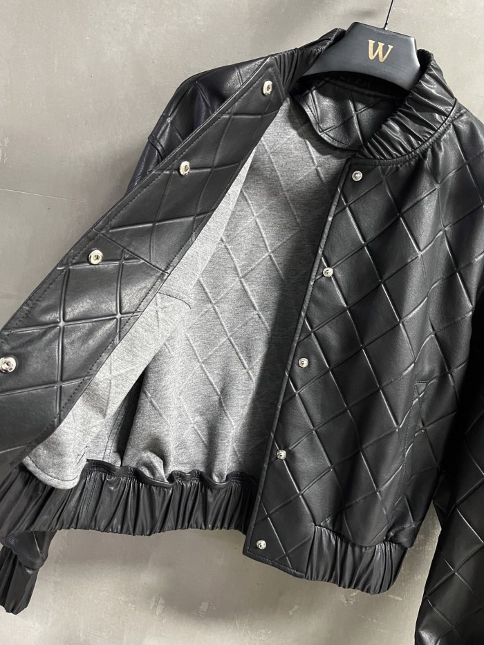 Chanel Diamond Check Sheepskin Baseball Uniform Skirt #383838