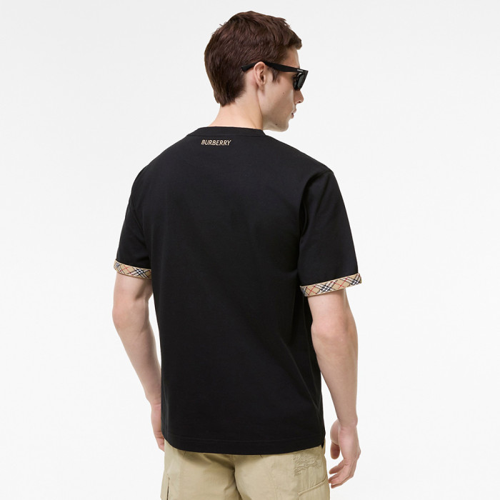 Burberry Check Trim Cotton T-shirt #383937