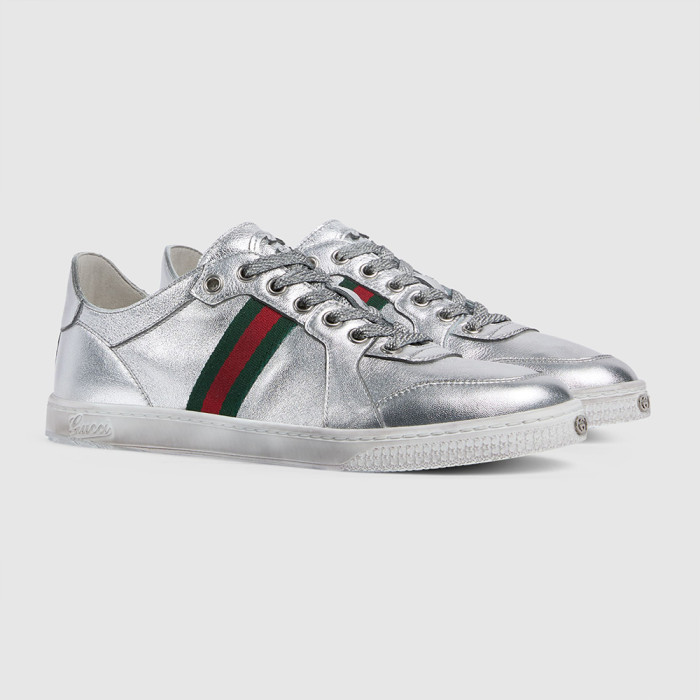 GUCCI Men's Stretch Low-top Sneaker in Sand and  GG canvas #383928