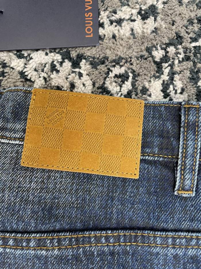 LOUIS VUITTON Printed Wide Leg Denim Pants #383940