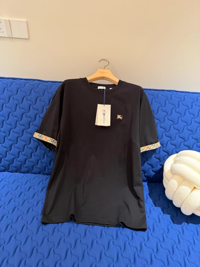 Burberry Check Trim Cotton T-shirt #383937