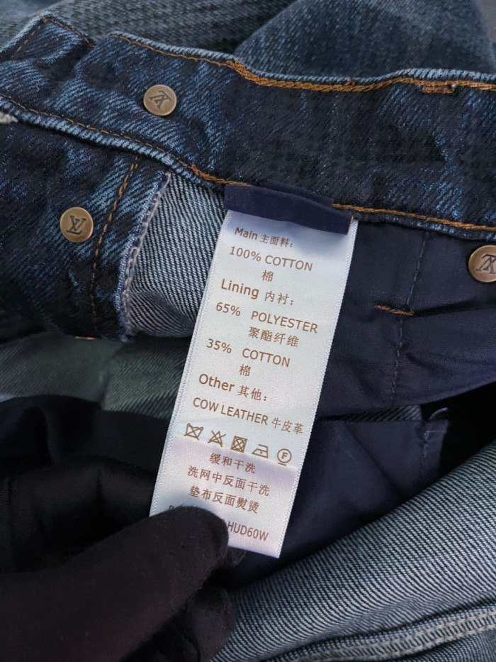LOUIS VUITTON Printed Wide Leg Denim Pants #383940