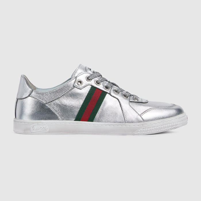 GUCCI Men's Stretch Low-top Sneaker in Sand and  GG canvas #383928