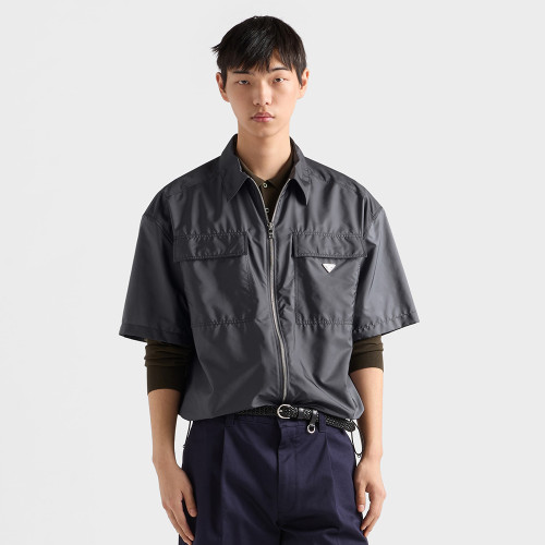 PRADA Black Short-sleeve Light Re-nylon Shirt #383982