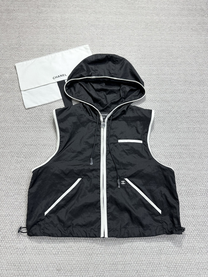 CHANEL Jacket Mixed Fibres Black White #384009