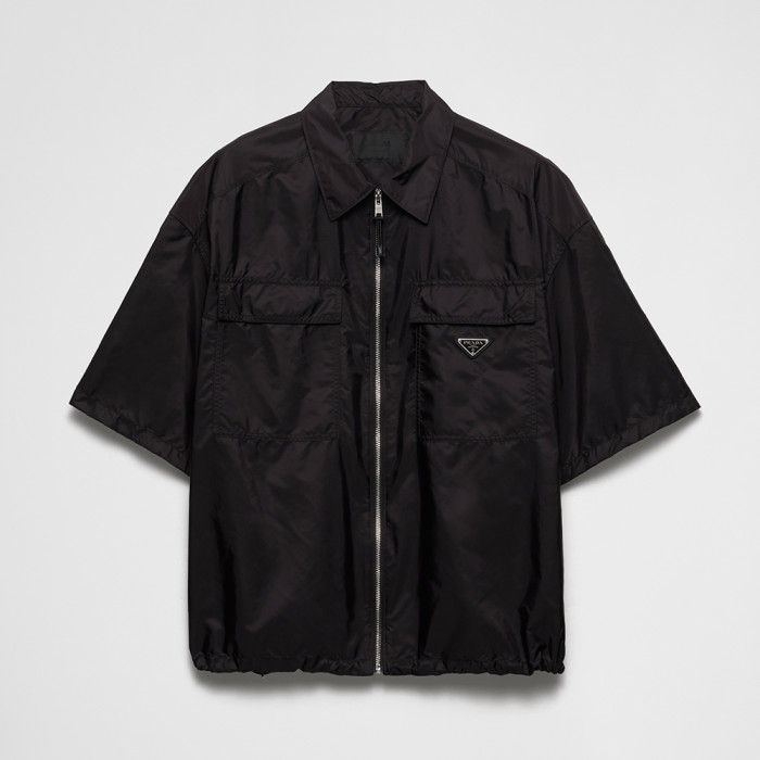PRADA Black Short-sleeve Light Re-nylon Shirt #383982