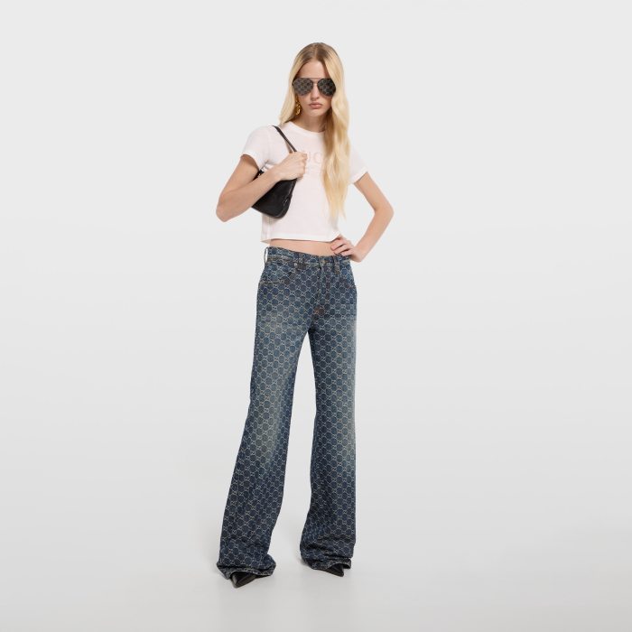 GUCCI GG Cotton Denim Jacquard Pants #383994