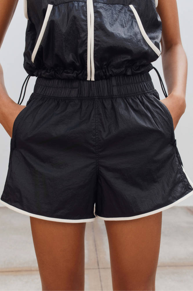 CHANEL Shorts Mixed Fibers Black White #384010
