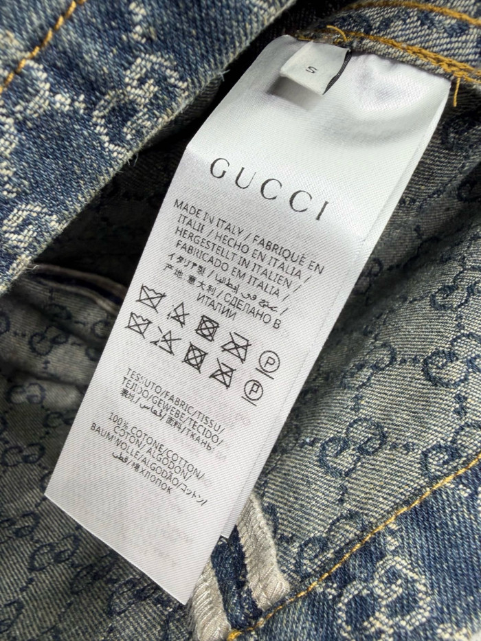 Gucci Denim Short-sleeved Dress #383996