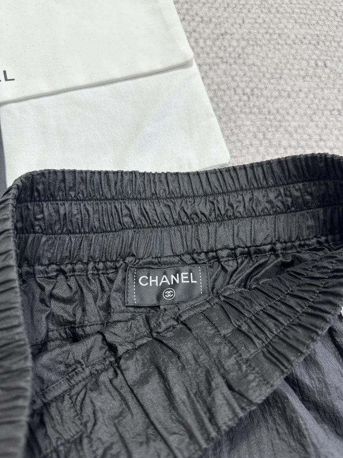 CHANEL Shorts Mixed Fibers Black White #384010